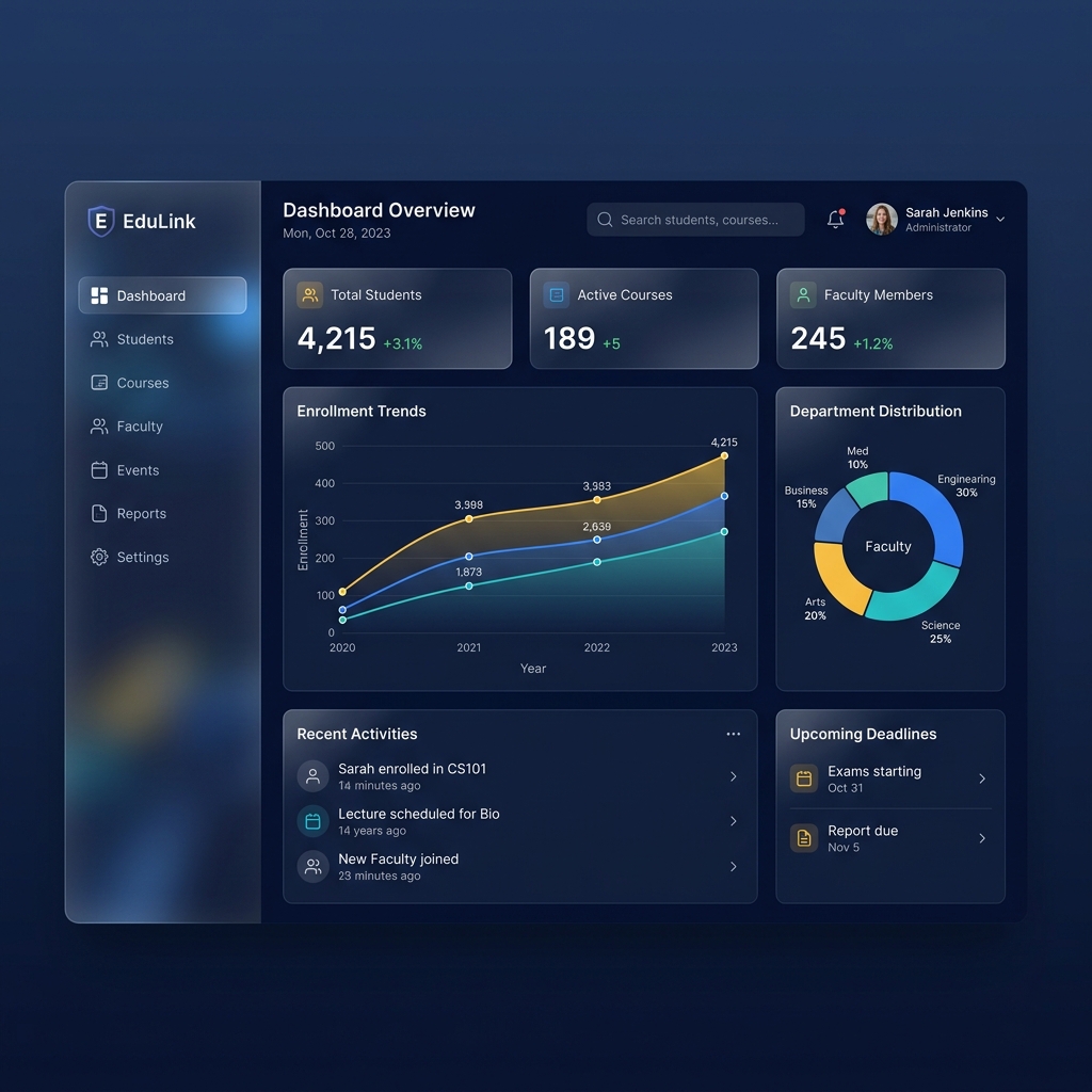 EduSovereign school management dashboard